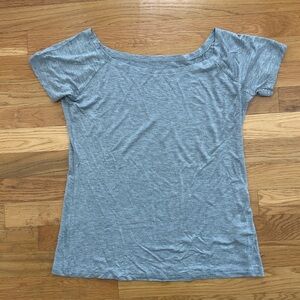 Fuinloth Short Sleeve Grey Boatneck T Shirt